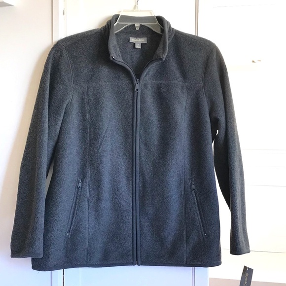 STYLE & CO Plus Size 1X Fleece Jacket Full Zip Front NWT Gray Women’s - Picture 1 of 16